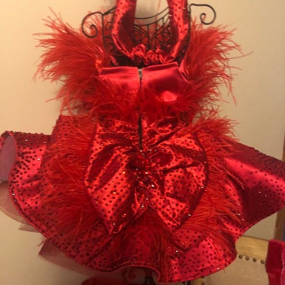Red custom made toddler dress. Worn once.
